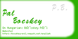 pal bocskey business card